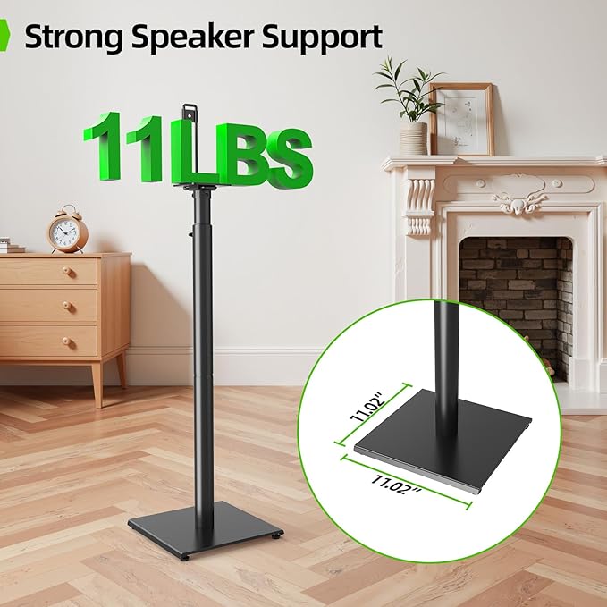 USX MOUNT Bookshelf Speaker Stands Pair, Height Adjustable Extends 32-42 inch - Image 5