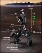 Super Clamp Camera Mount, 360° Dual Ballhead Magic Arm, 1/4"-20 & 3/8"-16 - Image 4