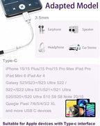 USB Type C to 3.5mm Female Headphone Jack Adapter 2 Pack, USB C to Aux Audio - Image 2