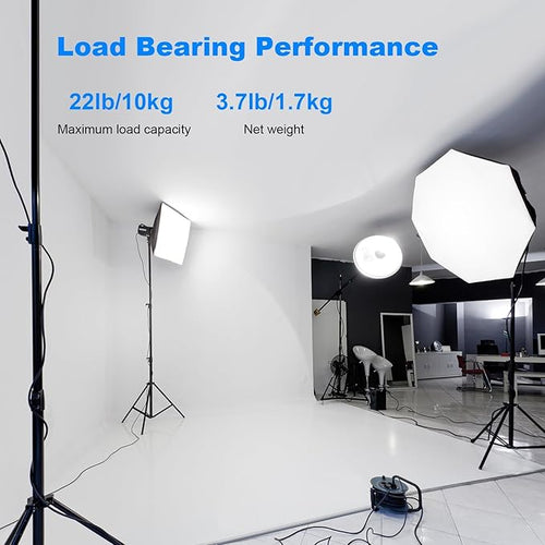2pack Heavy Duty Light Stand 9.2ft / 110" Aluminum Spring Cushioned Tripod - Image 2