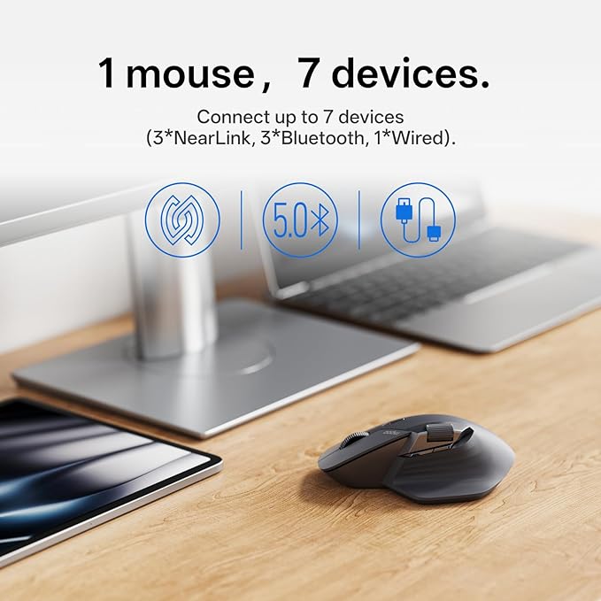 Rapoo MT760 PRO Wireless Mouse, NearLink + Bluetooth 5.0 Multi-Device, 12K DPI - Image 3