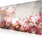 Mouse Pad, Large Blooming Sakura Desk Mat, Extended Non-Slip Gaming Keyboard by NIYLYNSYN