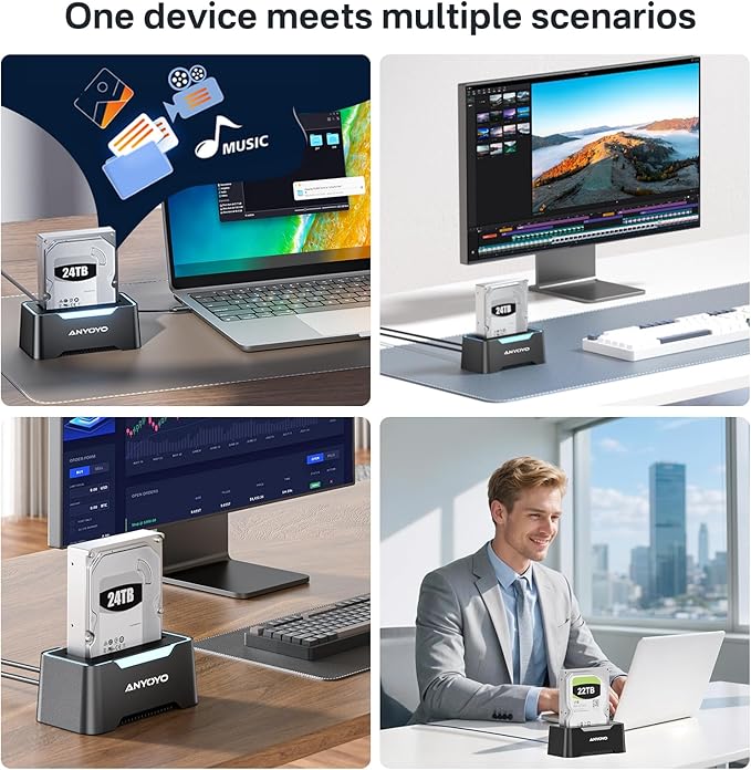 USB-C Hard Drive Docking Station, 2.5"/3.5" Inch SATA Enclosure - Image 8