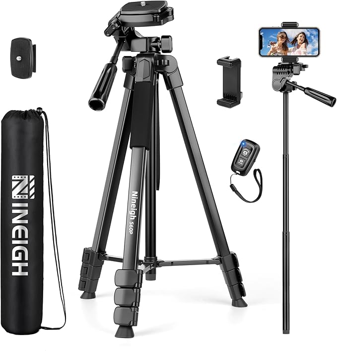 Phone Tripod, 64” Cell Phone Tripod by Nineigh