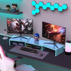 Dual Monitor Stand for Desk, Metal Computer Stand, Desk Shelf Riser, Desktop - Image 7