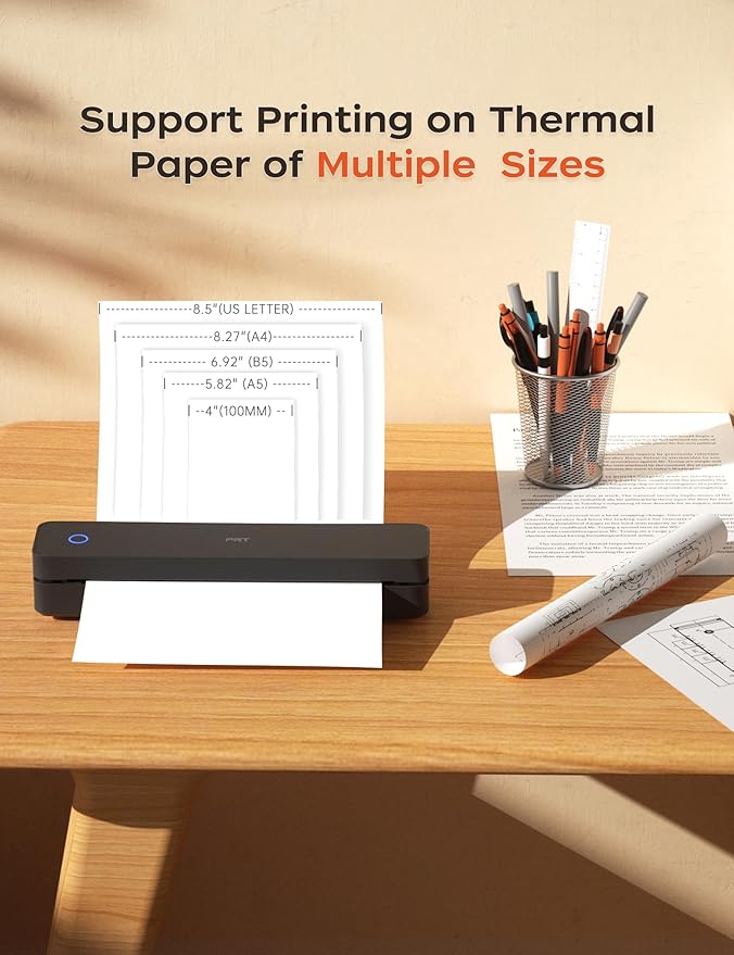 PRT Portable Printer Wireless for Travel, Inkless Bluetooth Compact Mobile - Image 3