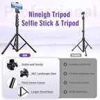 80" Phone Tripod, Selfie Stick Cellphone Tripod, Aluminum Tripods Stand - Image 8