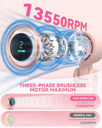 Portable Handheld Turbo Fan, 5-Speed Personal Fans, 5000mAh Rechargeable Fans - Image 2