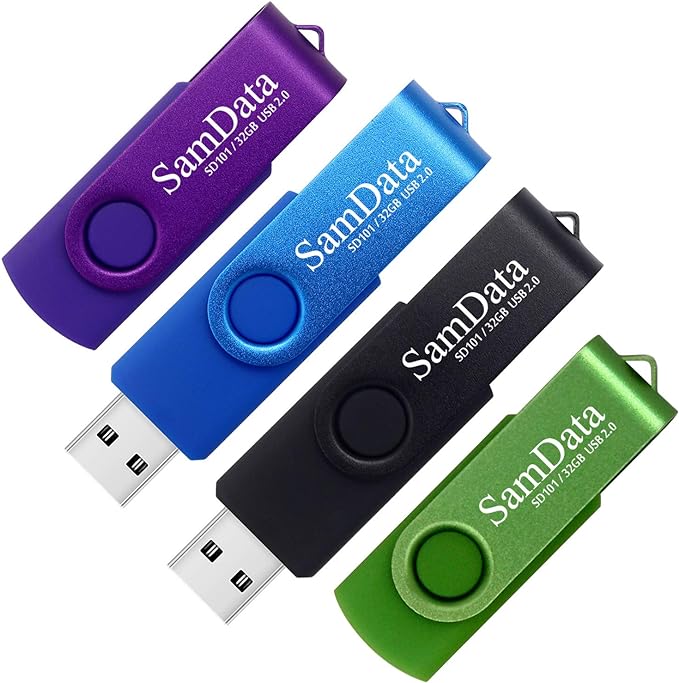 SamData 32GB USB Flash Drives 4 Pack 32GB Thumb Drives Memory Stick Jump Drive by SamData