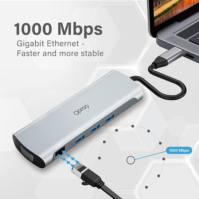 Opro9 10-in-1 USB C Hub Multiport Adapter, Laptop Docking Station Dual 4K HDMI - Image 7