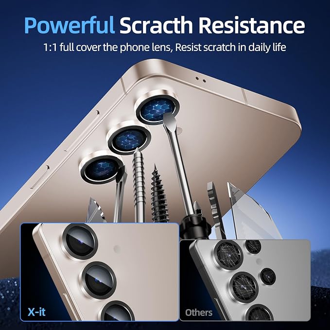 X-it Camera Lens Protector for Samsung S25 Plus, 9H Tempered Glass, Independent - Image 3