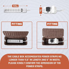 Cable Management Box, Handmade Rattan Cable Organizer, 2 Open Slots Cords Hider - Image 3