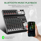 Audio Mixer 8 Channel Sound Mixer Console, Professional Music Mixing Board DJ - Image 5