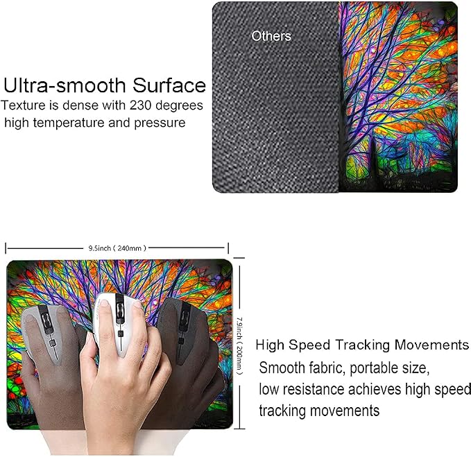 Spring Life Tree Custom Design Square Waterproof Non-Slip Rubber Base Mouse Pad - Image 3