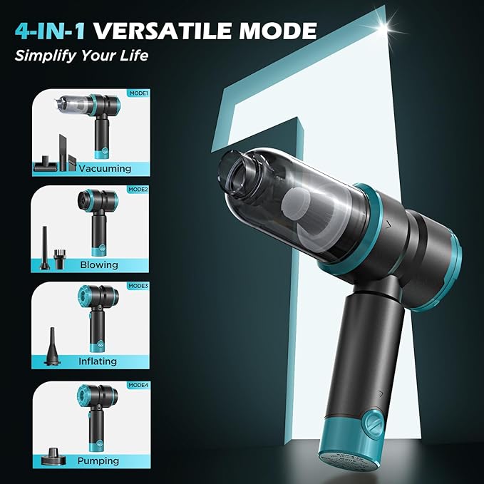 Handheld Car Vacuum with 15000PA Power, 4 in 1 Small Powerful Cordless Vacuum - Image 3