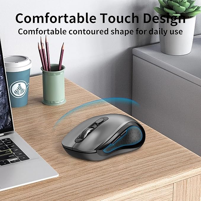 Wireless Mouse Ergonomic, Side Buttons Mouse, 2400 DPI, Silent and Anti Slip - Image 3