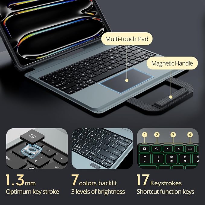 Nillkin Magic Keyboard Case for iPad Pro 13 inch M4 2024, Handheld Case for - Image 4