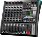 8 Channel Streaming Audio Mixer, Sound Board Mixing Console by TKLBLS