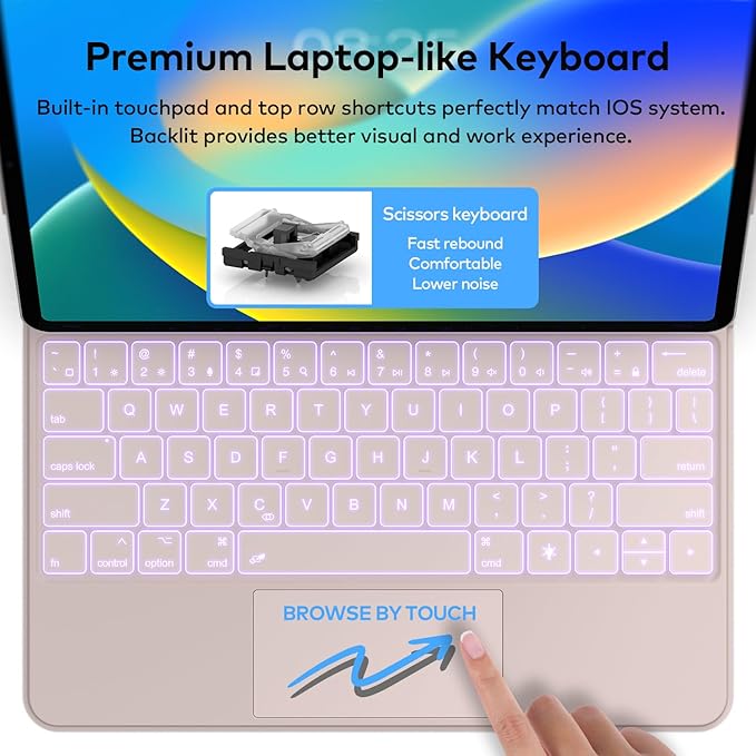 Keyboard Case for iPad Air 13 2024 and iPad Pro 12.9 inch 2022-6th / 2021-5th / - Image 8