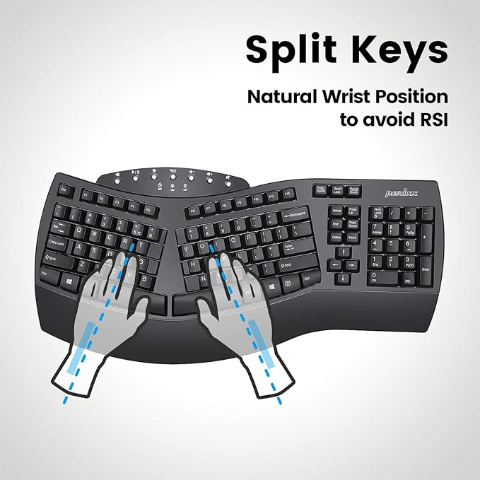 Perixx Periboard-612B Wireless Ergonomic Split Keyboard - Image 3