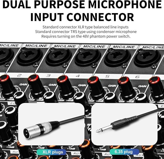 Depusheng MX16 16 Channel Sound Mixer Audio Mixing Console 48V 256DSP - Image 7