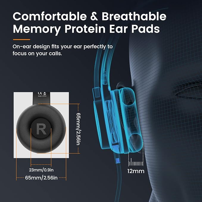 USB Headset with Microphone for PC Laptop, Wired Computer Headset Environmental - Image 6