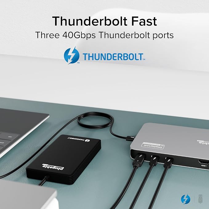 Plugable Thunderbolt 4 Dock for Quad Monitors 100W, Thunderbolt Docking Station - Image 8