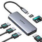 USB C Hub Adapter for MacBook Air, USB-C HD MI Dongle for MacBook Pro, 6 in 1 by ZMUIPNG