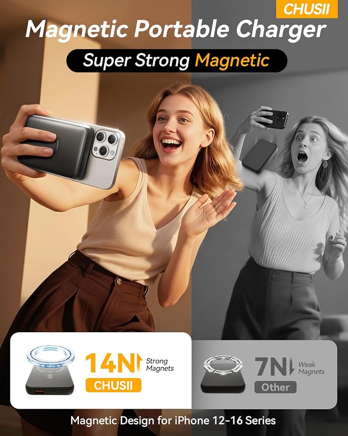 for Magsafe Portable Charger, 12000mAh Wireless Magnetic Power Bank - Image 4
