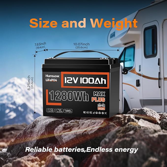 12V 100Ah LiFePO4 Battery MAX PLUS 4 Pack - Image 8