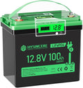 12V 100Ah LiFePO4 Lithium Battery, Mini Deep Cycle Rechargeable LiFePO4 Battery by HYSINCERE