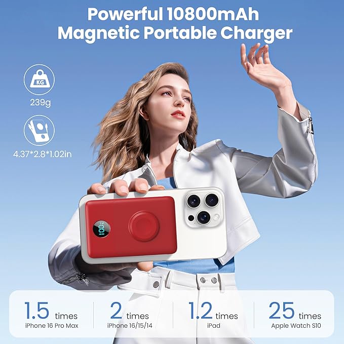Magnetic Portable Charger 10800mAh - Image 2