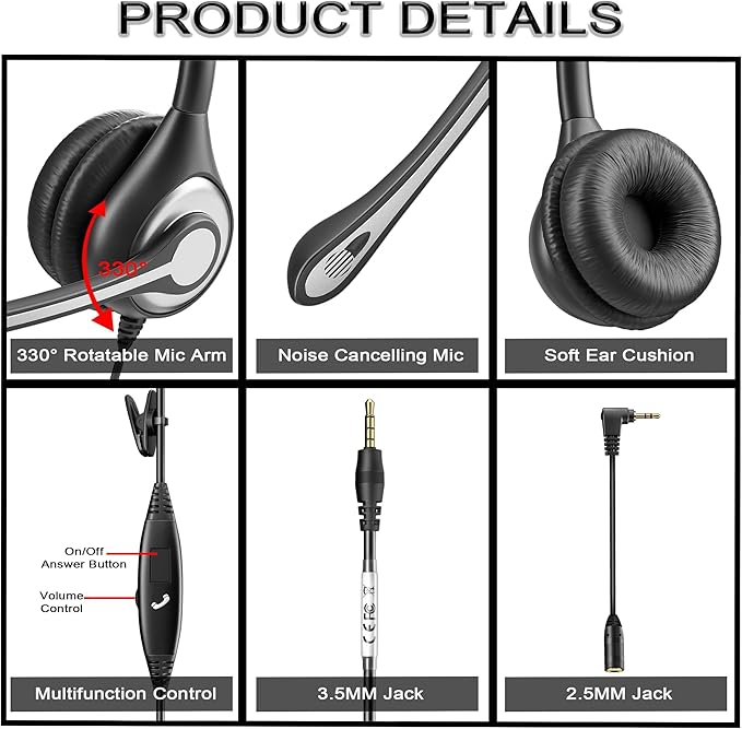 Wantek Cell Phone Headset Mono - Image 4