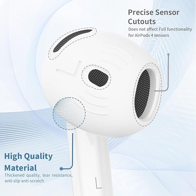 for AirPods 4 Ear Tips Covers Sport Anti Slip Anti Scratche Skin Soft Silicone - Image 4