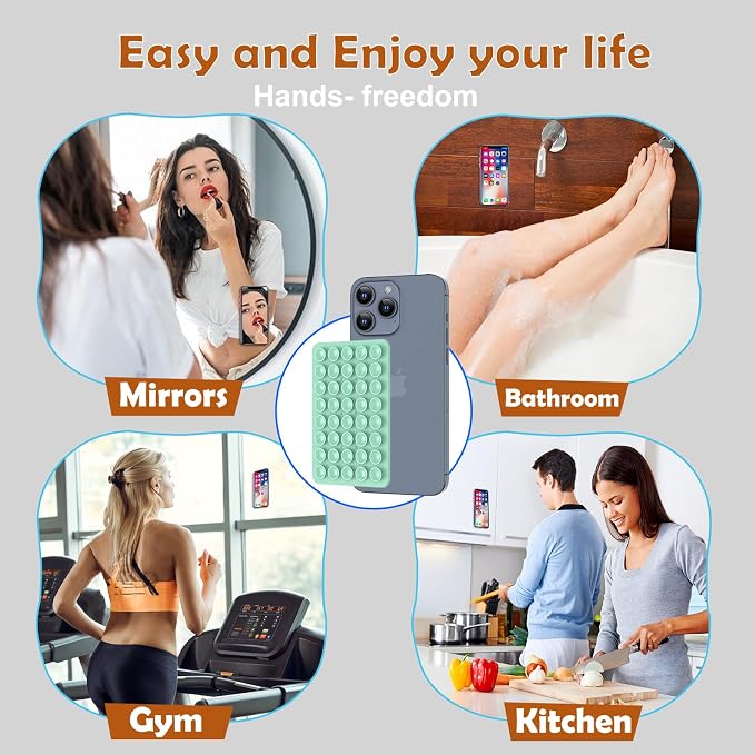 2PACK Silicone Double Sided Suction Phone Case Mount, Detachable Hands Free & - Image 8