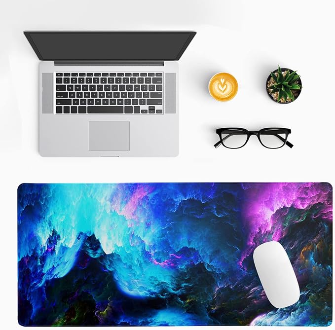 Dazzling Galaxy Gaming Mouse Pad 31.5x11.8 Inch Blue Purple Galaxy Nebula - Image 3