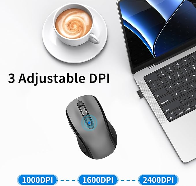Wireless Mouse Ergonomic, Side Buttons Mouse, 2400 DPI, Silent and Anti Slip - Image 5