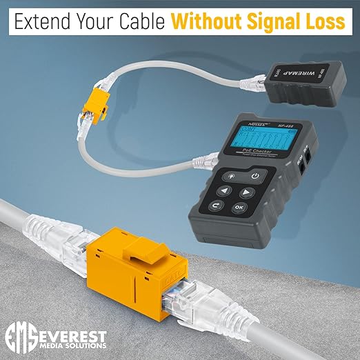 Everest Cat6 RJ45 Keystone Coupler in Yellow - Image 4