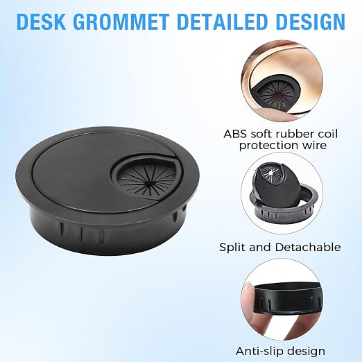 Desk Grommet 3-1/8", Desk Cord Hole Cover, Cable Grommet Metal Zinc Alloy - Image 3