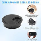 Desk Grommet 2-3/8", Desk Cord Hole Cover, Cable Grommet Metal Zinc Alloy - Image 3