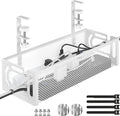 Under Desk Cable Management Tray, 15.7'' No Drill Steel Desk Cable Organizers by BESTFORYOU