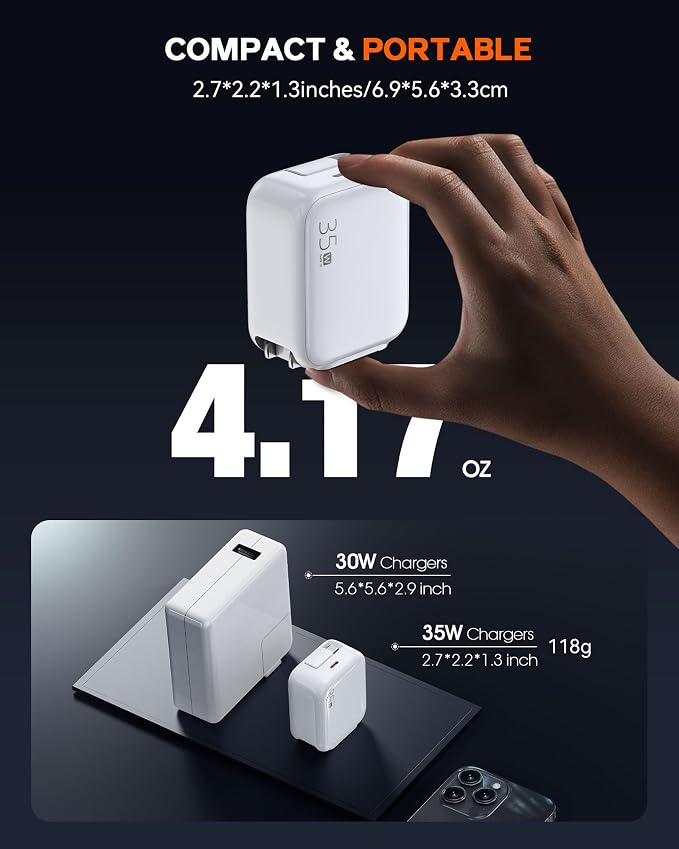 35W Retractable USB-C Wall Charger, Fast Charging Block - Image 5