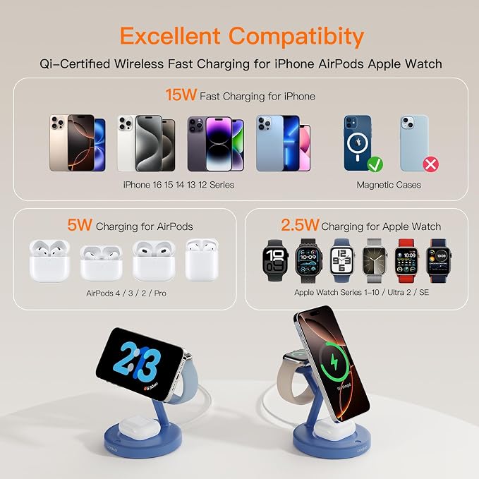 2025 3 in 1 Charging Station for Apple iPhone AirPods Watch - Image 8