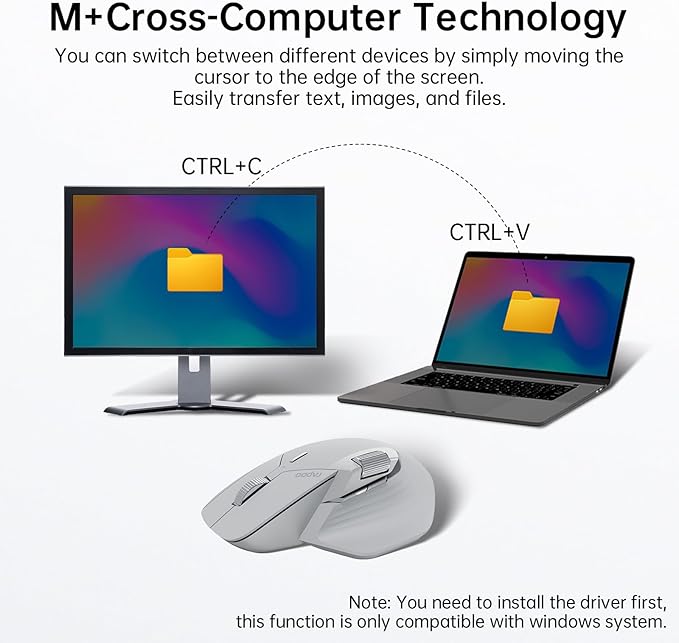 Rapoo MT760 Multi-Device Wireless Mouse, 11 Programmable Buttons, 4K DPI - Image 4