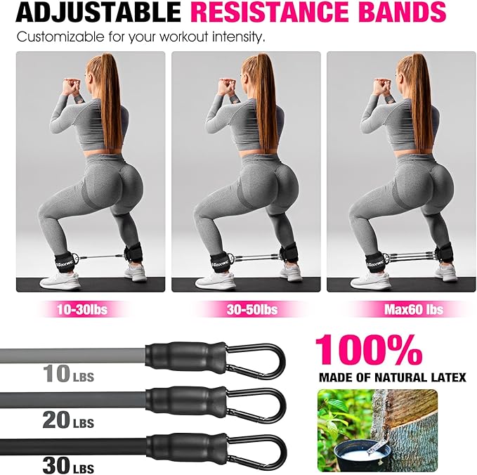 Ankle Resistance Bands with Cuffs, Ankle Bands - Image 7