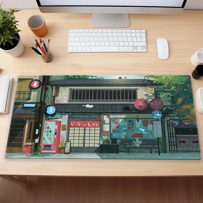 Kawaii Anime Cat Gaming Desk Mat Pad XL Large Mouse Pad Mouse & Keyboard Desk - Image 6