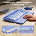 Wireless Keyboard and Mouse Combo, Magnetic Soft-Touch Wrist Rest, Round Keycaps - Image 3