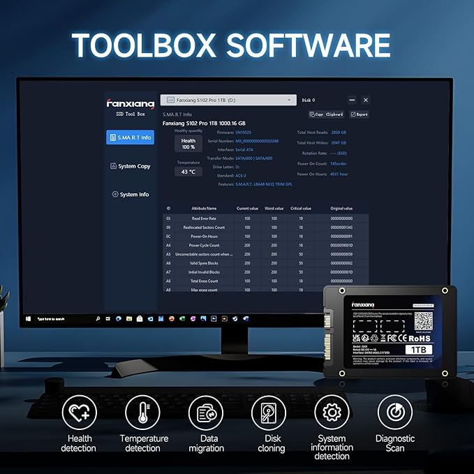 S101 4TB SSD SATA III 6Gb/s 2.5" Internal Solid State Drive, Read Speed up to - Image 5