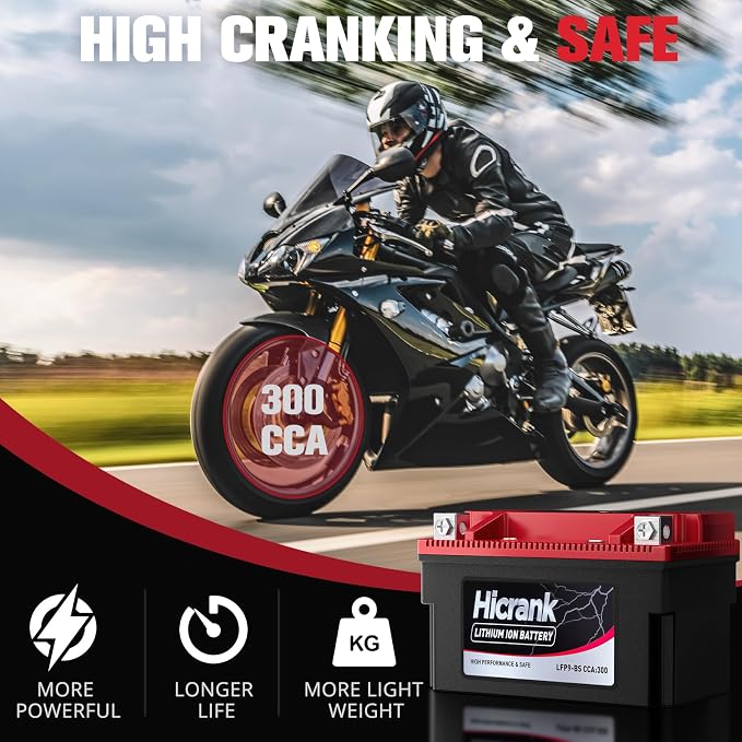 YTX9-BS, 2X Cranking Power, 5X Life, Lithium LiFePO4 Motorcycle Battery - Image 6