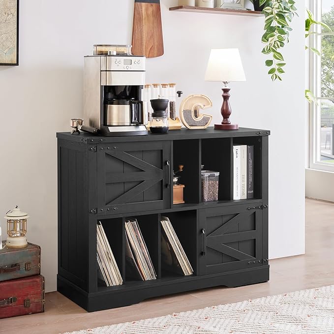 Large Record Player Stand with Vinyl Storage Up to 450 Albums, 39 Inch - Image 8